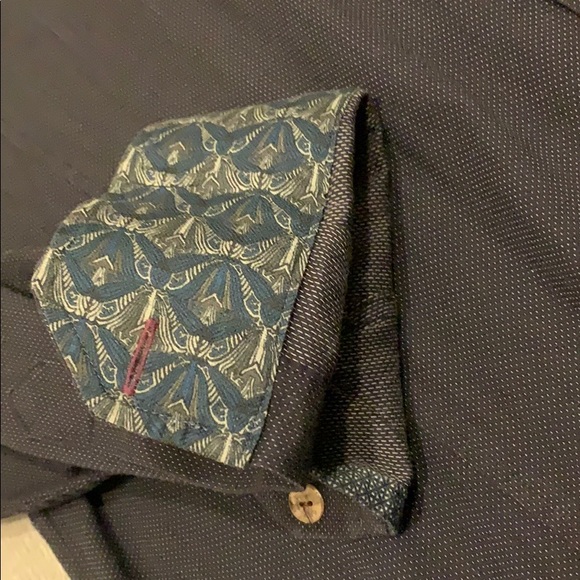 Navy Ted Baker London button down dress shirt - Picture 6 of 10